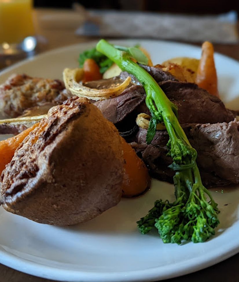 a roast dinner served at the Cricketers